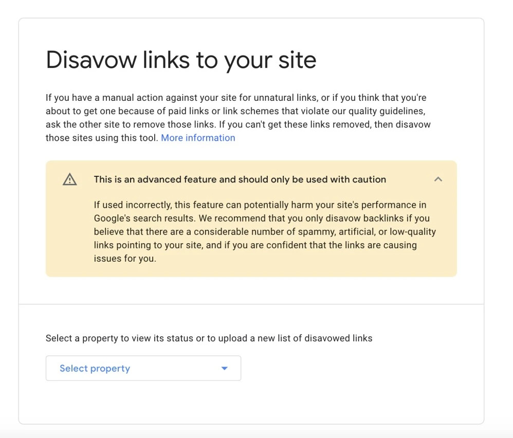 Disavow Link dalam Google Search Console